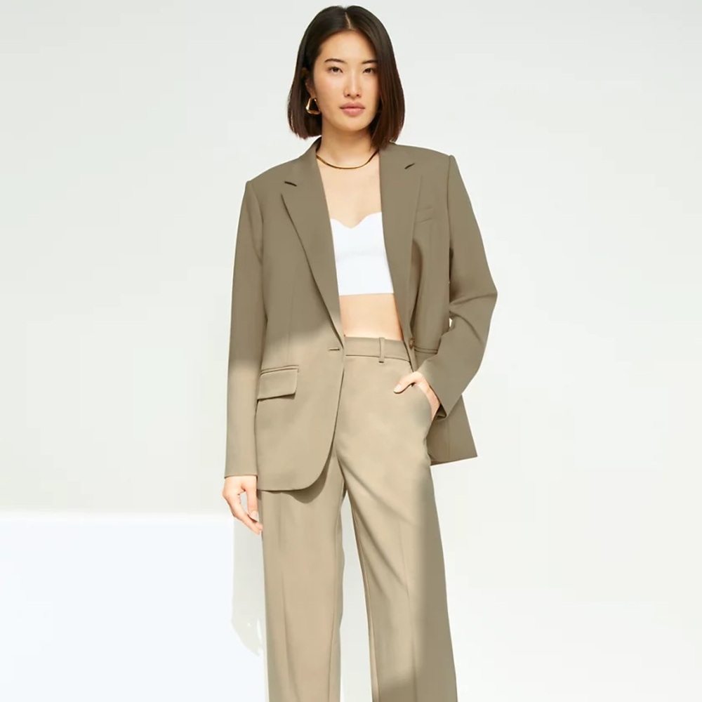 Aritzia Babaton Women's Agency Blazer Taupe Beige